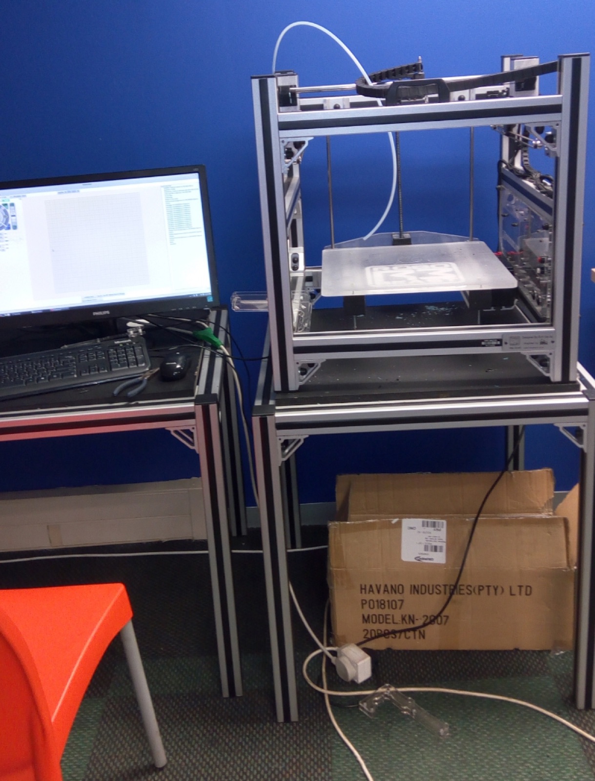 A 3D printer, the kind of home machine operators run.